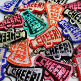 Cheer Rhinestone Puff Keyring