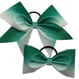 Green to White Ombre Glitter Bow