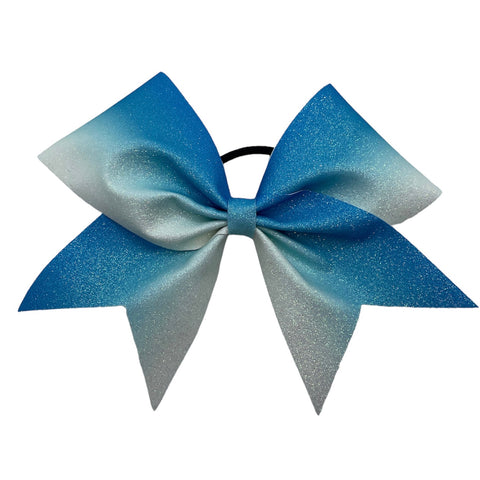 Light Blue to White Ombre Glitter Bow