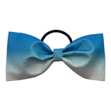 Light Blue to White Ombre Glitter Bow