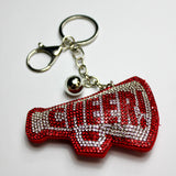 Cheer Rhinestone Puff Keyring