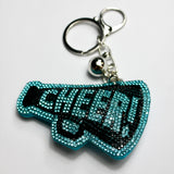 Cheer Rhinestone Puff Keyring