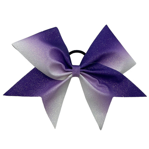 Purple to White Ombre Glitter Bow