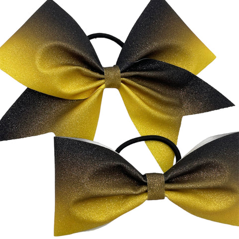 Gold to Black Ombre Glitter Bow
