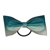 Teal to White Ombre Glitter Bow