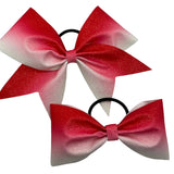 Red to White Ombre Glitter Bow