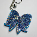 Bow Rhinestone Puff Keyring