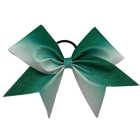 Green to White Ombre Glitter Bow