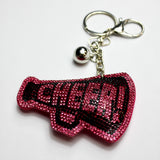 Cheer Rhinestone Puff Keyring