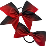 Red to Black Ombre Glitter Bow