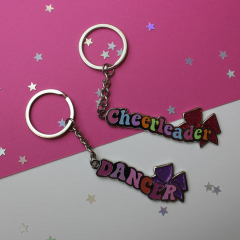 Cheerleader Enamel Keyring
