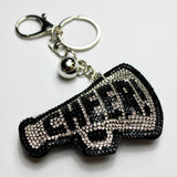 Cheer Rhinestone Puff Keyring