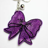 Bow Rhinestone Puff Keyring
