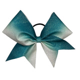 Teal to White Ombre Glitter Bow