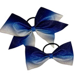 Blue to White Ombre Glitter Bow