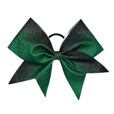 Green to Black Ombre Glitter Bow