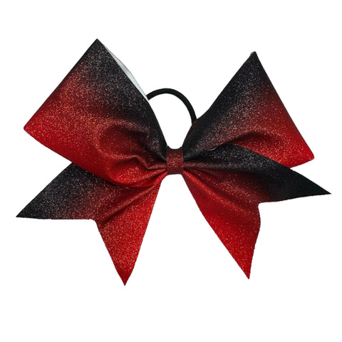 Red to Black Ombre Glitter Bow