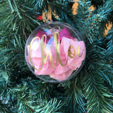 Personalised Bauble stuffed with a Glitter Keyring