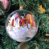 Personalised Bauble stuffed with a Glitter Keyring and Scrunchie