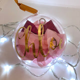 Personalised Bauble stuffed with a Glitter Keyring