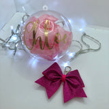 Personalised Bauble stuffed with a Glitter Keyring