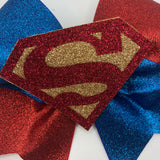 Superman Glitter Bow