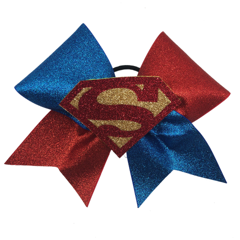 Superman Glitter Bow