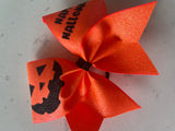 Happy Halloween Pumpkin Glitter Bow