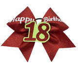 Happy Birthday Age Glitter Bow