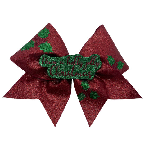 Have a holly jolly Christmas Glitter Bow