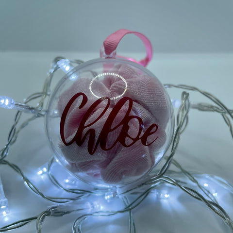 Personalised Bauble stuffed with a Scrunchie