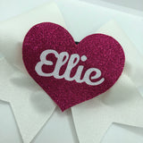 Heart Name Centre Glitter Bow