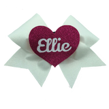 Heart Name Centre Glitter Bow