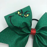 Grinch Glitter Bow