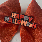 Happy Halloween Glitter Bow